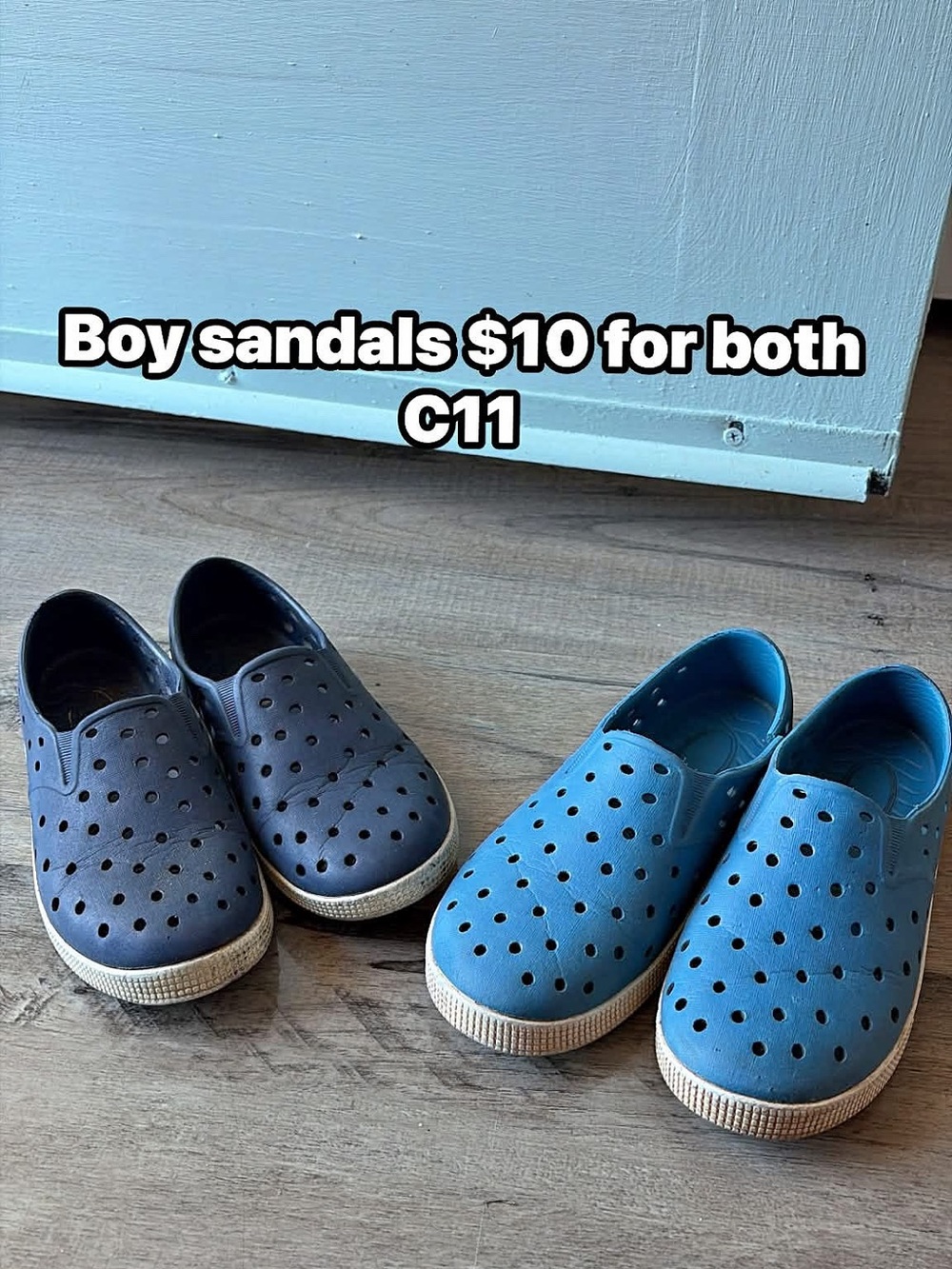 Native Shoes Kids Slip-On Perforated Sandals - Navy & Blue